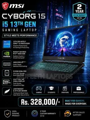 New MSI Cyborg i5 13Gen 16/512GB RTX 4050 6GB
