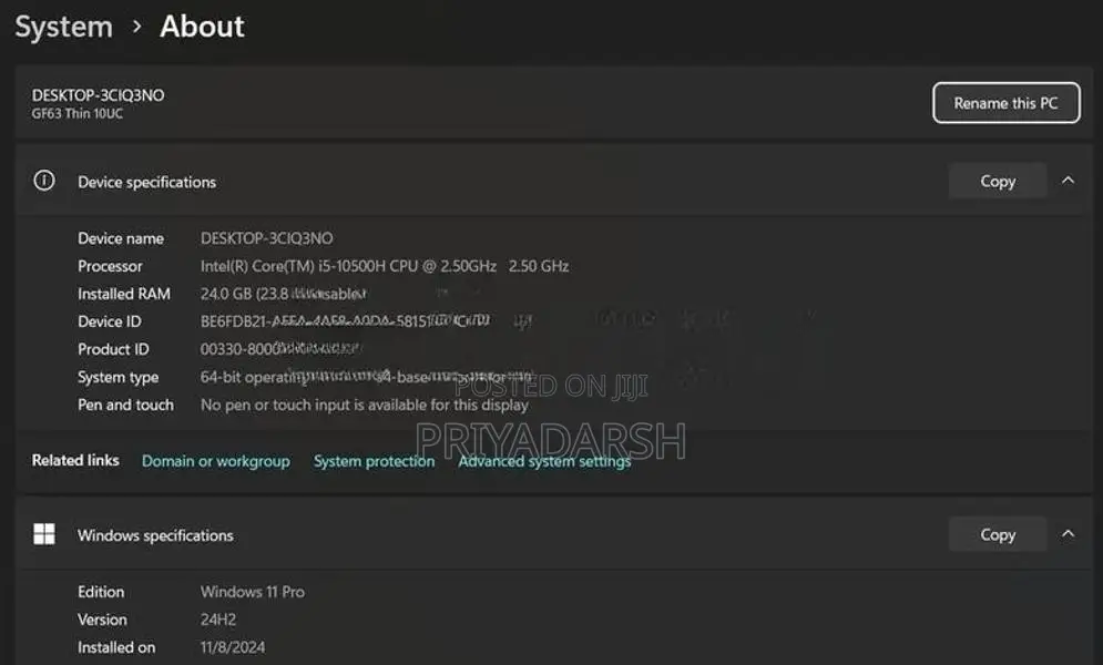 MSI GF63 Thin RTX 3050