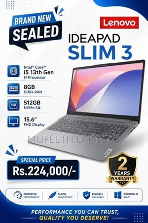 New Lenovo Ideapad i5 13Gen H processor 8/512GB 15.6”FHD
