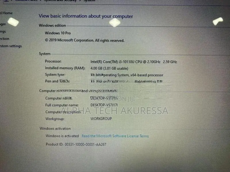 HP Intel core i3 10th GEN 4GB RAM 1TB HDD