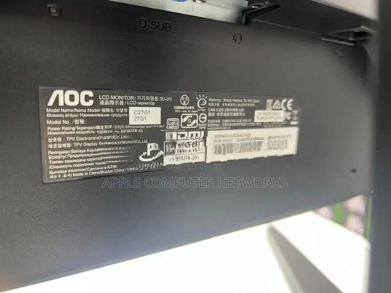 AOC 27inch Curved 144hz 1ms Monitor