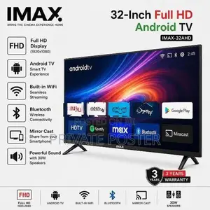 IMAX 32" FHD Smart Android 14 HDR LED Frameless TV