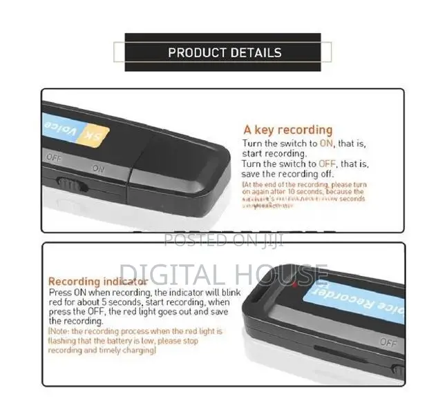 Voice Recorder USB Mini 10 hours Recording time rechargeable - new