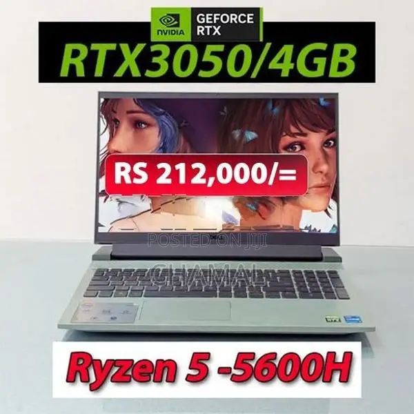 Dell G15 AMD Ryzen 5 -5600H -RTX 3050/4GB 8GB DDR4 512GB SSD laptop