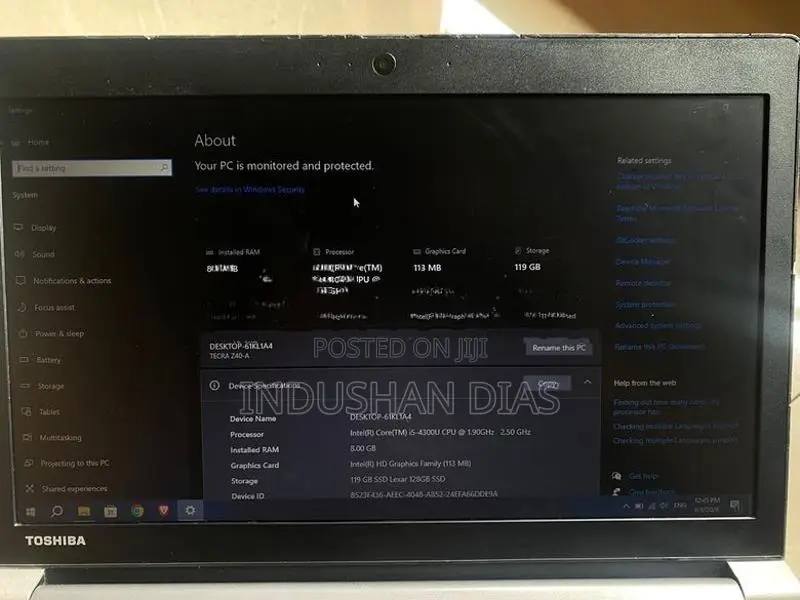 Toshiba Ultra Book Laptop