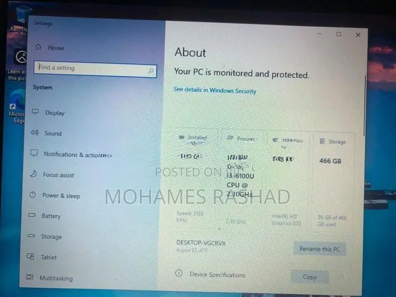 Acer Aspire ES1-572 | Core i3 6th Gen 4GB RAM 500GB HDD
