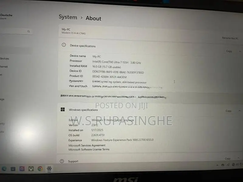 MSI Ultra 7 Laptop