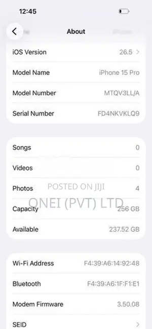Apple iPhone 15 Pro 256GB (Used)