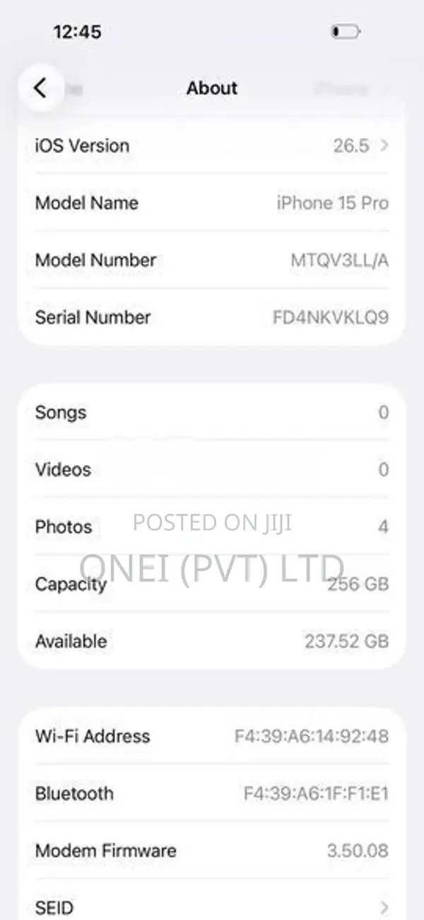 Apple iPhone 15 Pro 256GB (Used)