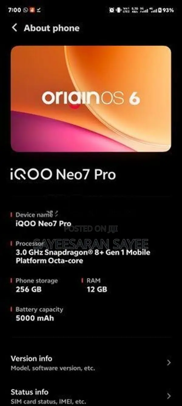 iqoo Neo 7 Pro (Used)