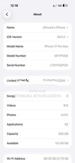 Apple iPhone 17 Pro Max (Used)