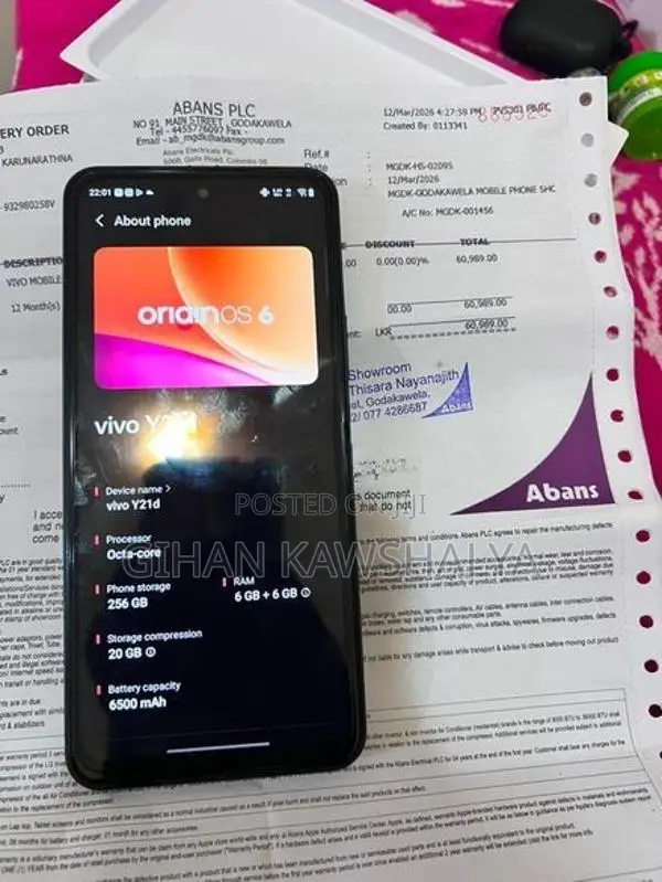 Vivo Y21d 5G 256GB (Used)