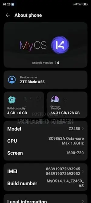 ZTE Blade A55 (Used)