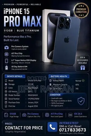 Apple iPhone 15 Pro Max (Used)