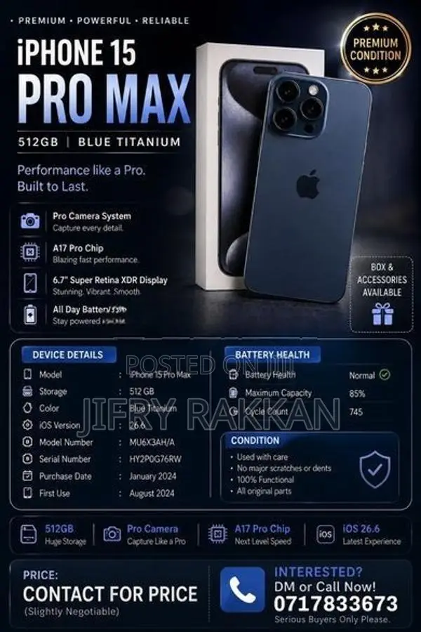 Apple iPhone 15 Pro Max (Used)