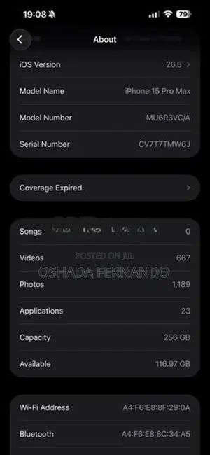 Apple iPhone 15 Pro Max 256GB (Used)