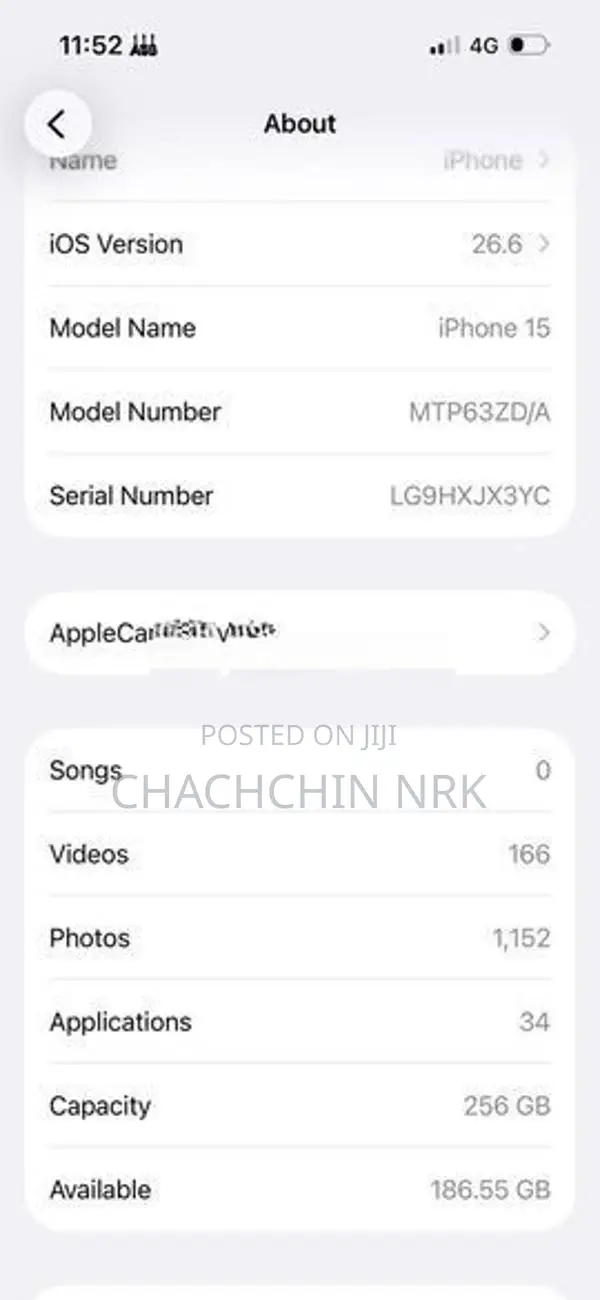 Apple iPhone 15 256GB (Used)