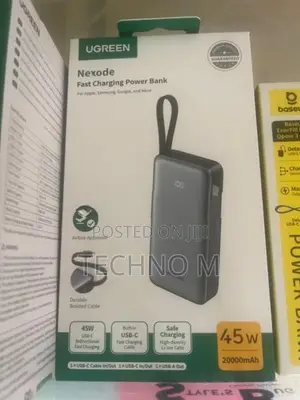 UGREEN 20000mAh 45W Power Bank With Built-In Cable – PB536 55988B