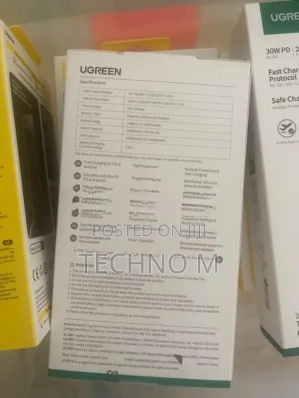 UGREEN 20000mAh 20W Two-Way Fast Charging Power Bank