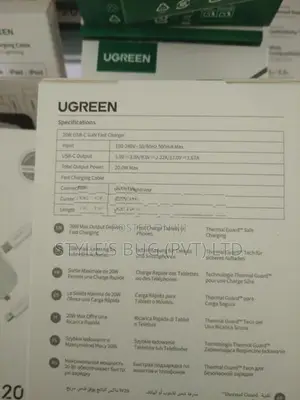 UGREEN 20W Type-C PD Fast Charger + MFI Certified Lightning Cab