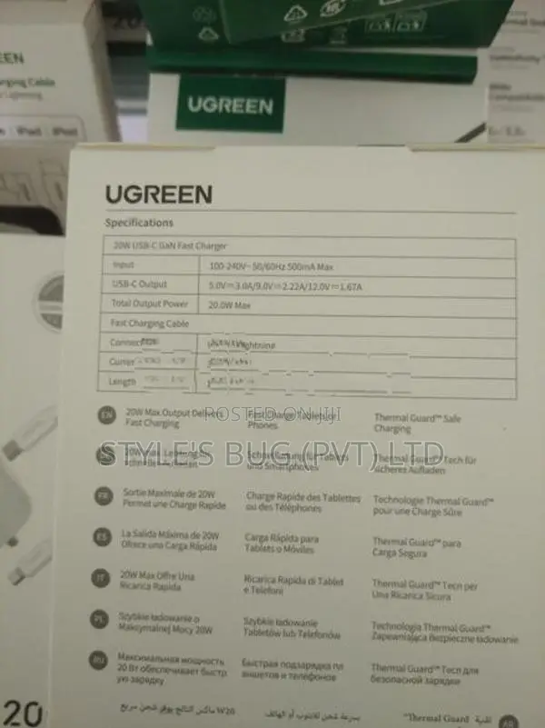 UGREEN 20W Type-C PD Fast Charger + MFI Certified Lightning Cab