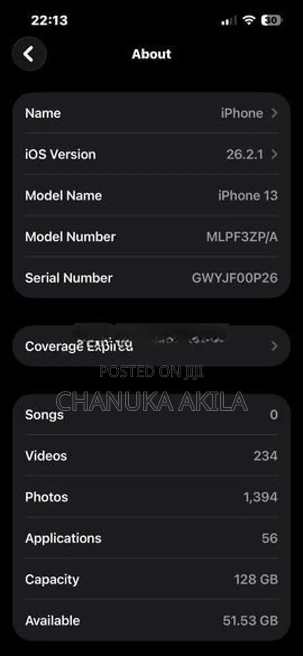Apple iPhone 13 I Phone - (Used)