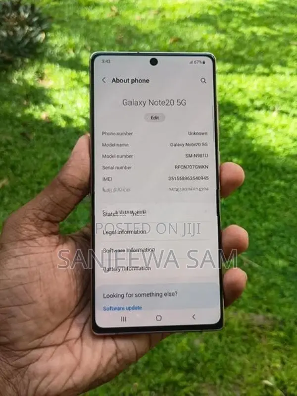 Samsung Galaxy Note 20 5G 8gb-128gb (Used)