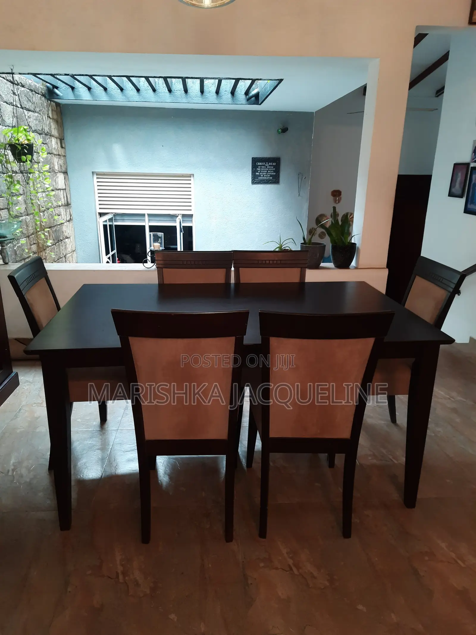 6-Seater Wooden Dining Table With 6 Chairs