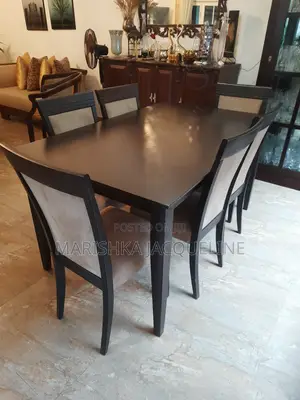 6-Seater Wooden Dining Table With 6 Chairs
