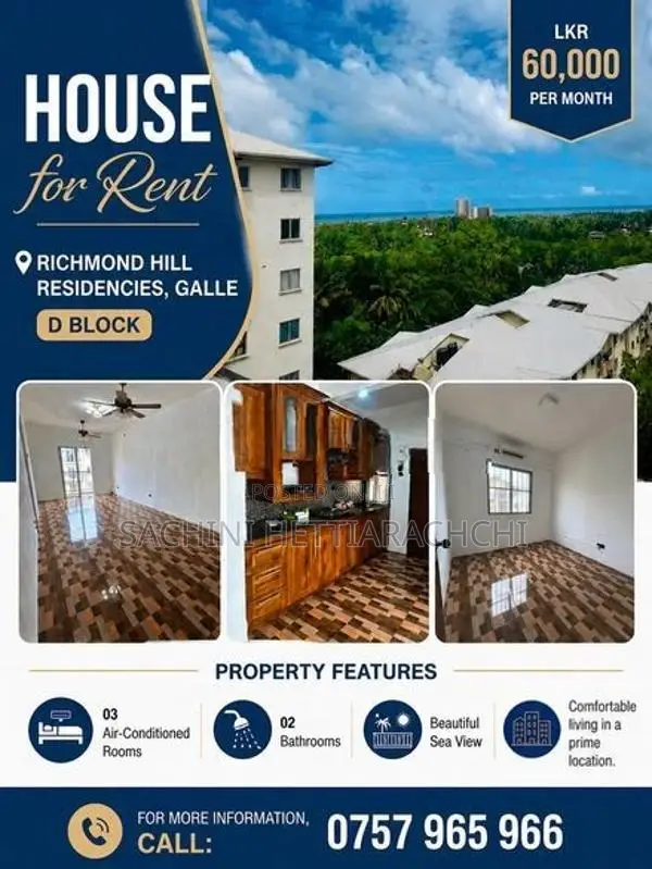 3 Bedroom, 2 Bathroom - Apartment for Rent Galle