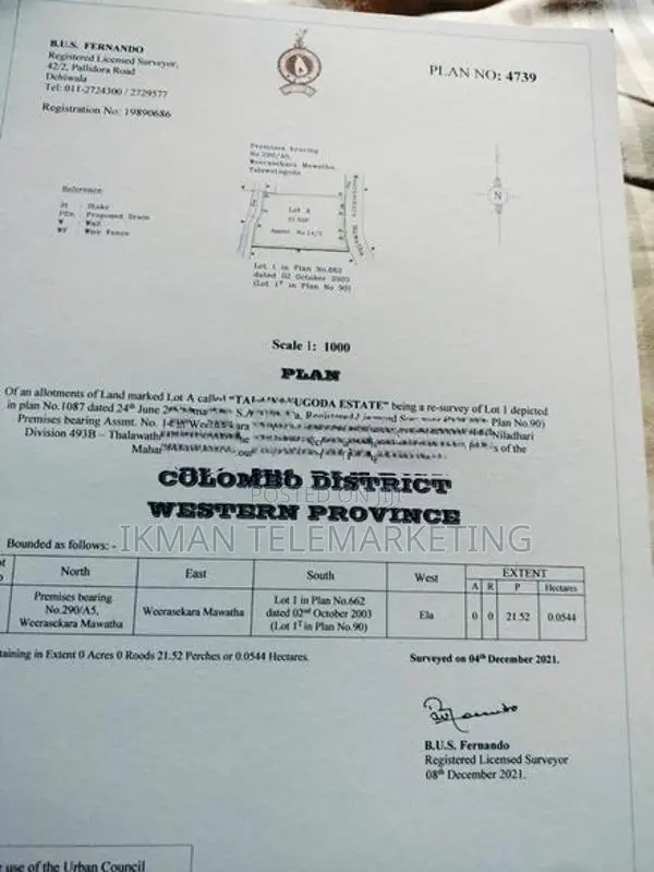 Land for Sale – Thalawatugoda