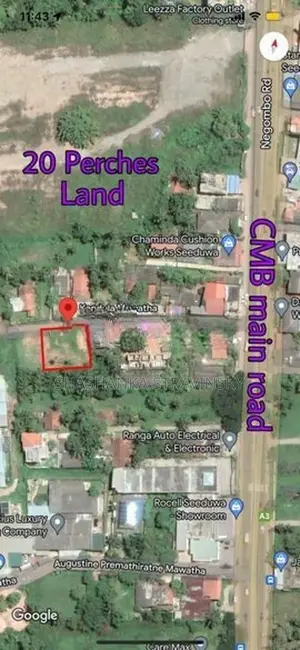 Prime 20 Perch Land for Sale in Seeduwa, Liyanagemulla