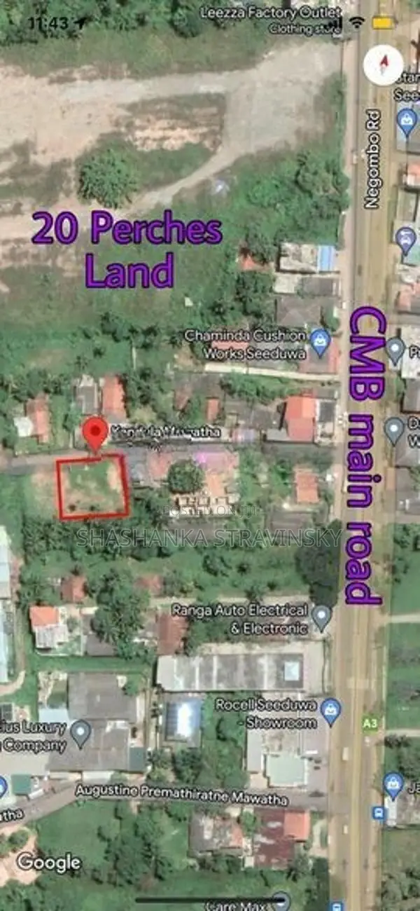 Prime 20 Perch Land for Sale in Seeduwa, Liyanagemulla