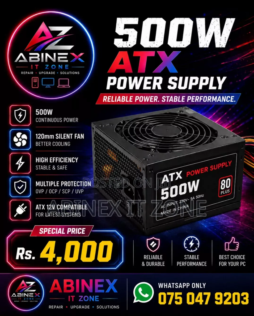 500w Gaming Power Supply
