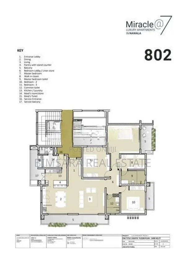 Luxury 3-Bedroom Apartments for Sale in Nawala, Miracle@7 | SA01552