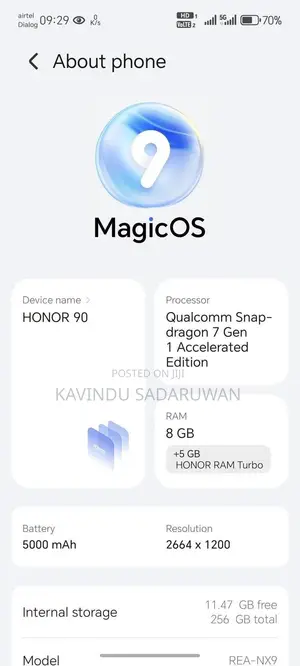 Honor 90 5G 256 GB Silver