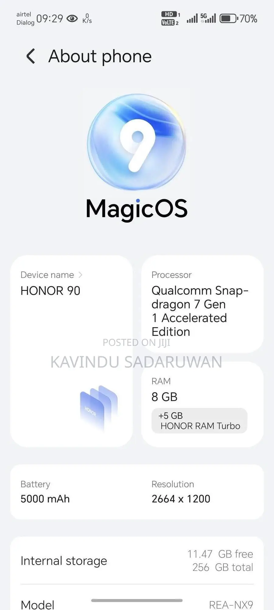 Honor 90 5G 256 GB Silver