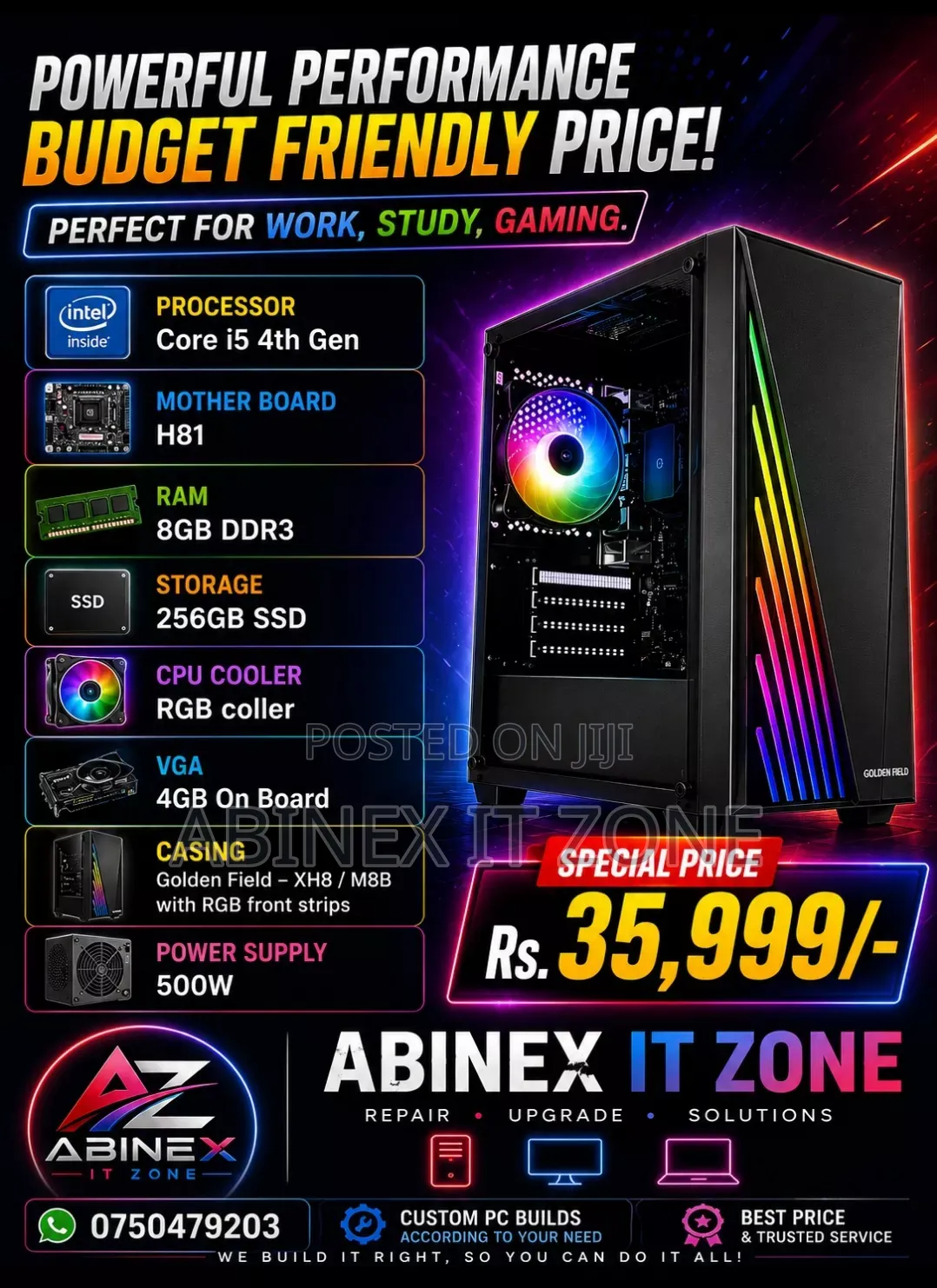 Desktop Computer 8GB Intel Core i5 SSD 256GB