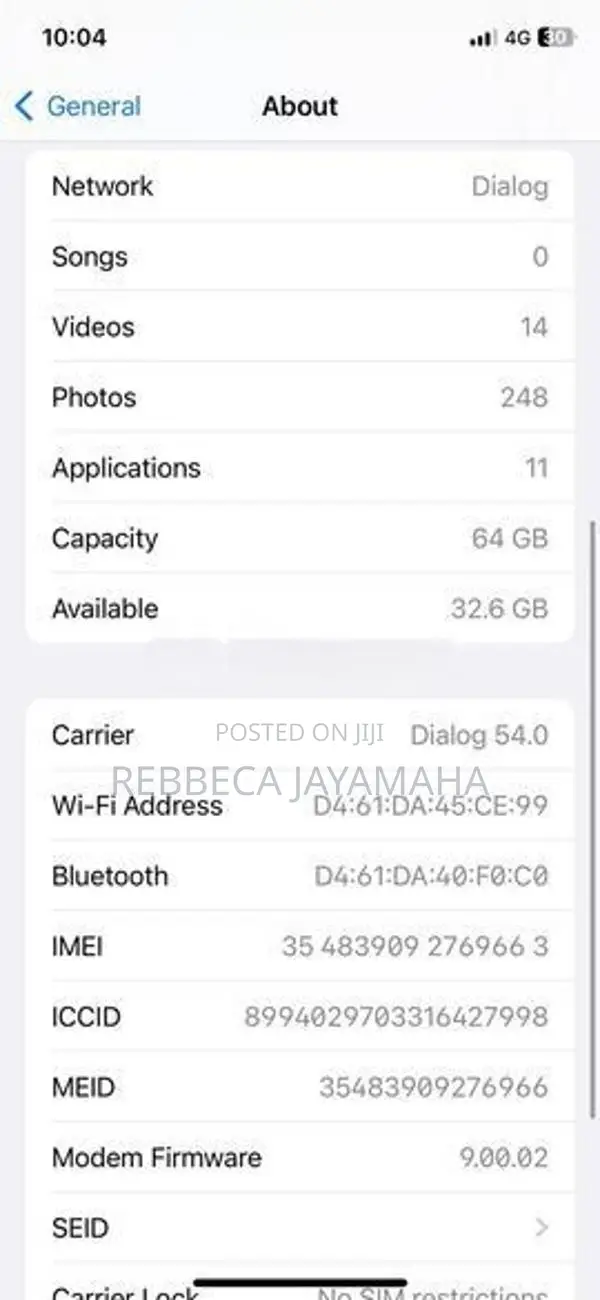 Apple iPhone X 64 GB (Used)