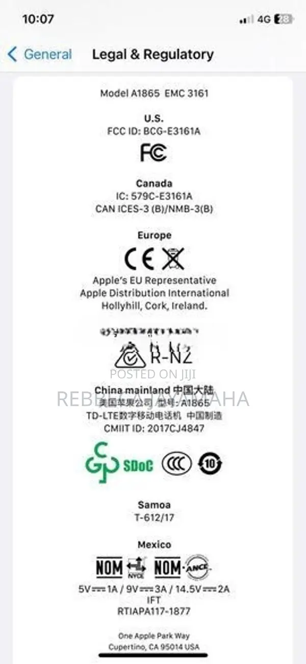 Apple iPhone X 64 GB (Used)