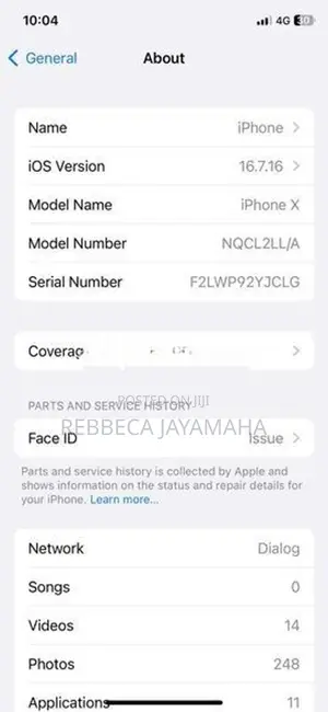 Apple iPhone X 64 GB (Used)