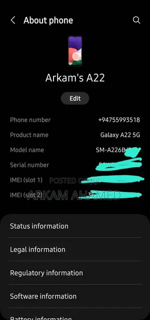 Samsung Galaxy A22 5G 64 GB Black