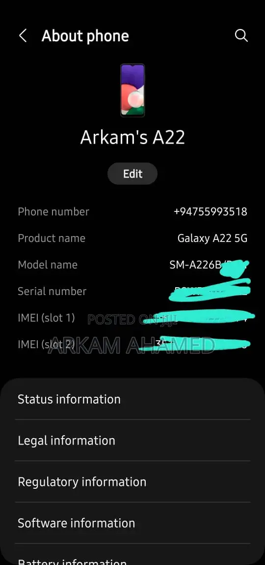 Samsung Galaxy A22 5G 64 GB Black