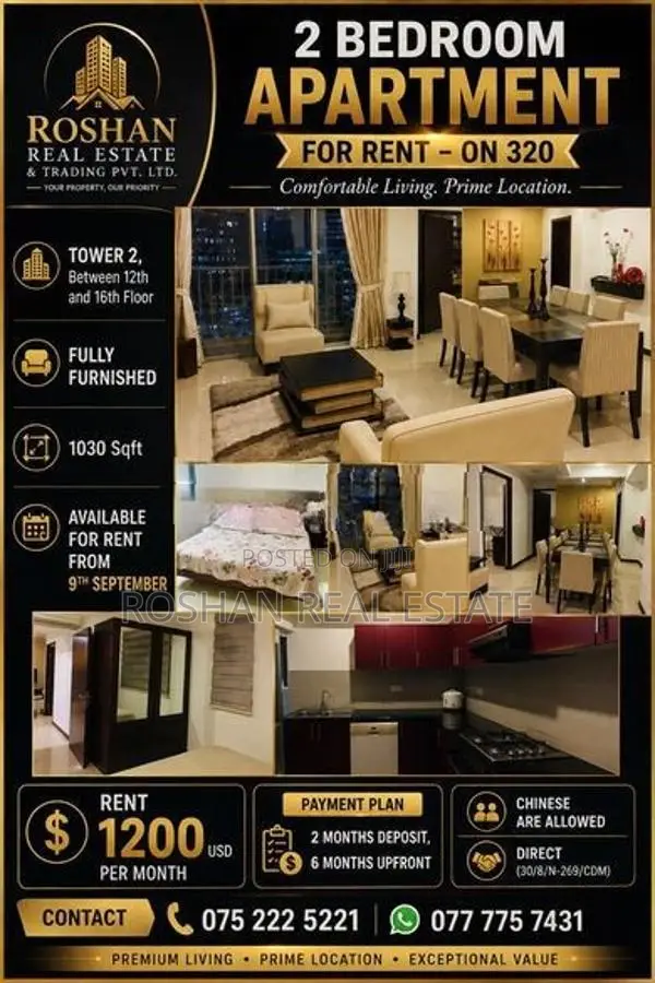 LUXURY FULLY FURNISHED No320 APARTMENT FOR RENT COLOMBO 2 GA2901