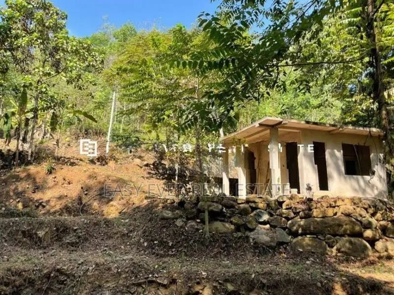 කැලයක් මැද දිය පාරකට මායිම්ව අක්කර බාගයක් සමඟ අඩක් නිම කල විලා එකක්