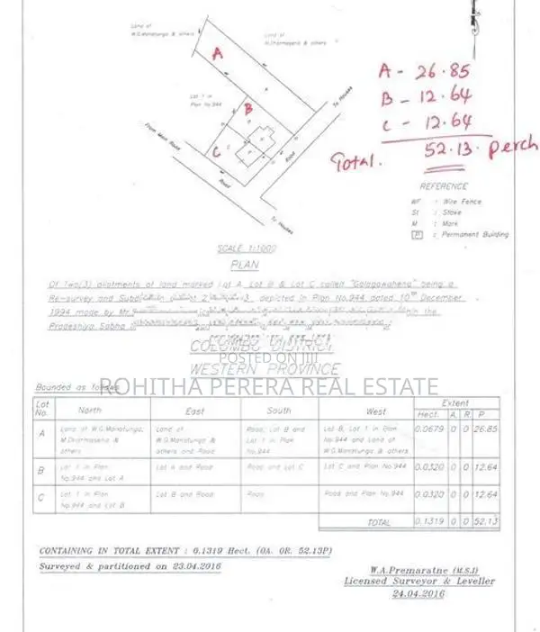52 P Land with Old House Homagama Pitipana Rd