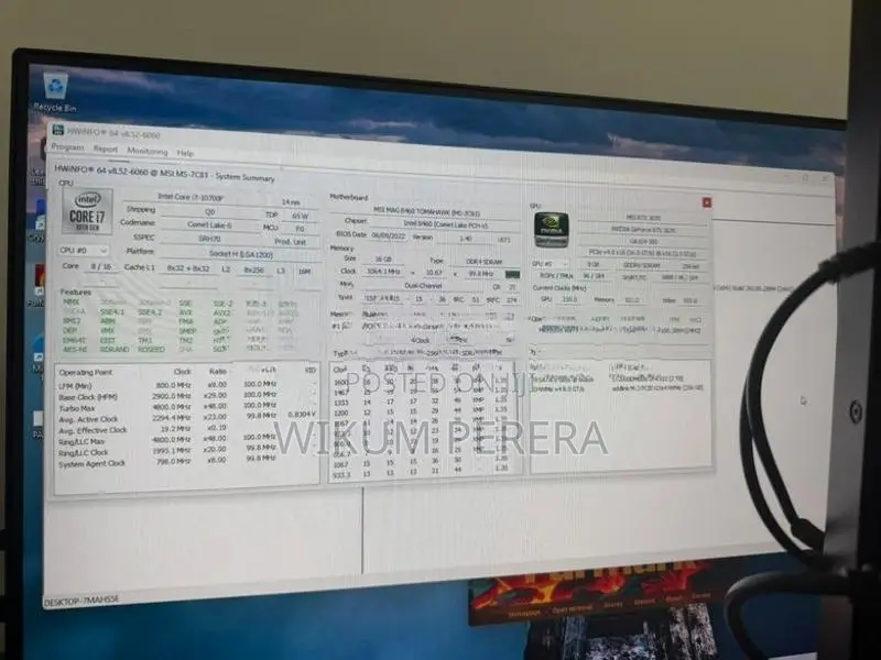 I7 10th RTX 3070 16GB Ram