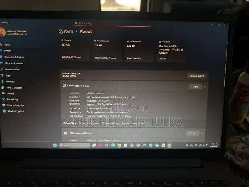 Lenovo slim3 i7 Gray
