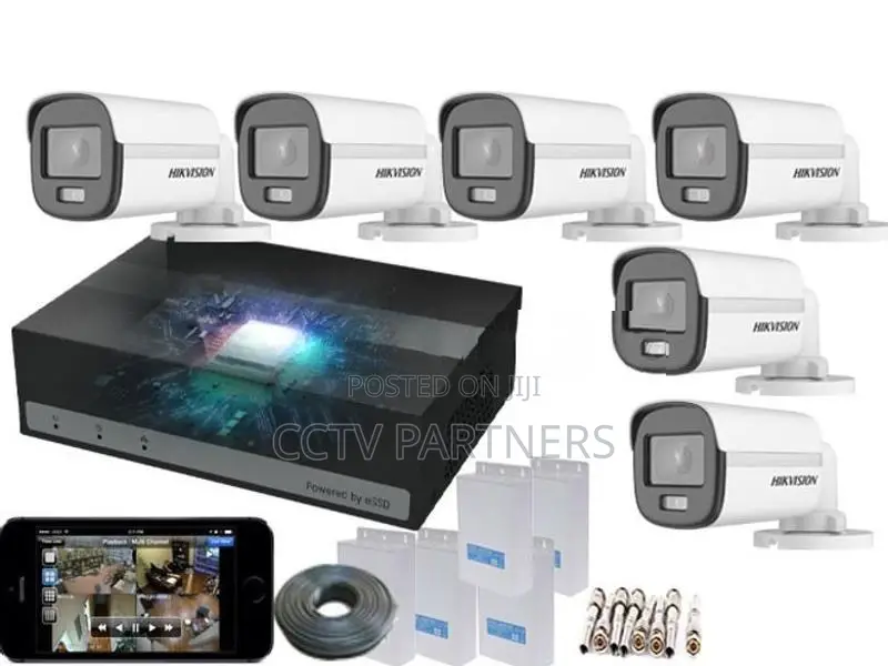 Hikvision 8ch e-DVR 1TB HDD ColorVu 1,080P Turbo HD CCTV 6 Camera Pack