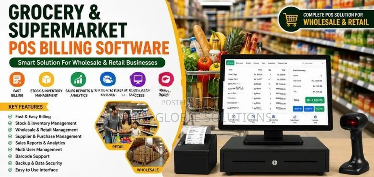 Grocery, Supermarket POS System Sinhala English Billing & Stock Manage